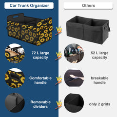 Femuar collapsible trunk organizer with removable divider in use.