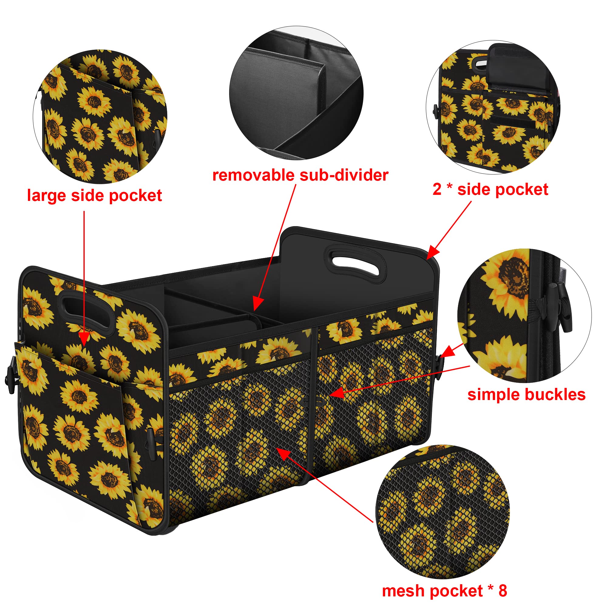 Femuar trunk organizer fitted for various vehicles, including cars and SUVs.
