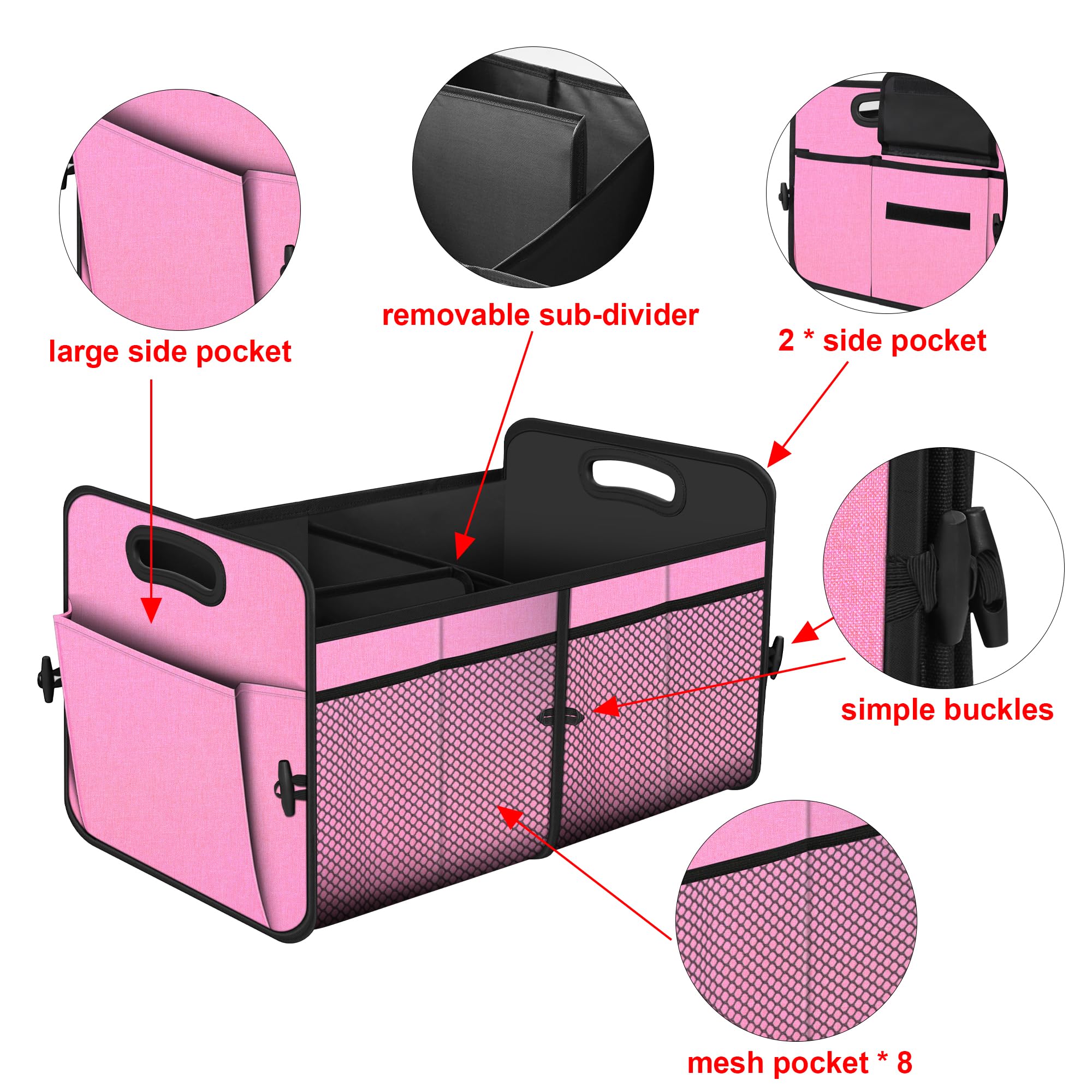 Femuar PU plywood base adds stability to the trunk organizer