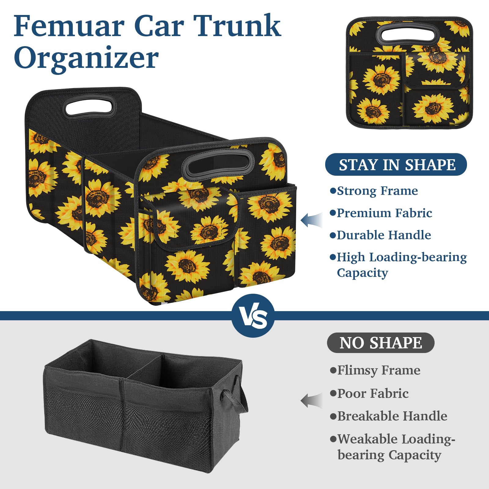 Femuar trunk organizer removable divider featured for flexible cargo separation