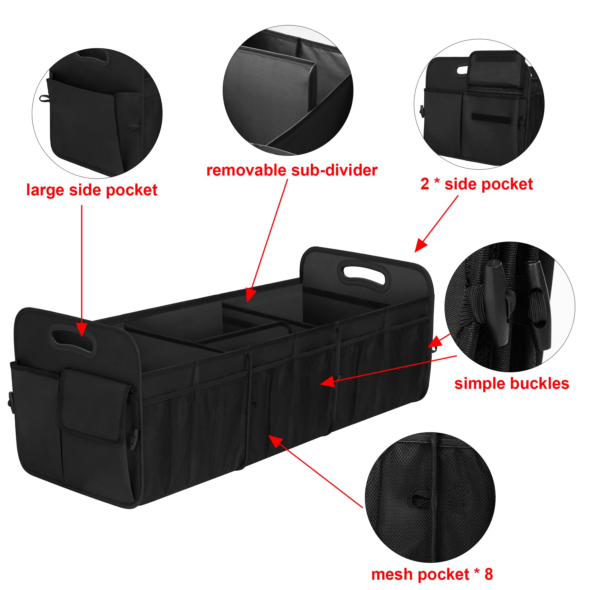 Universal fit across vehicles keeps items tidy on the go.