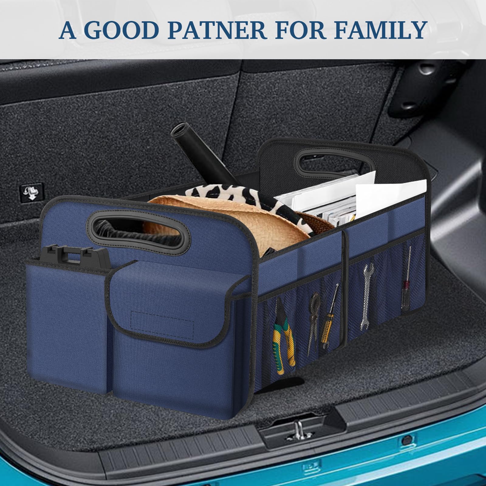 Femuar trunk organizer ideal for groceries, toys, tools and gear