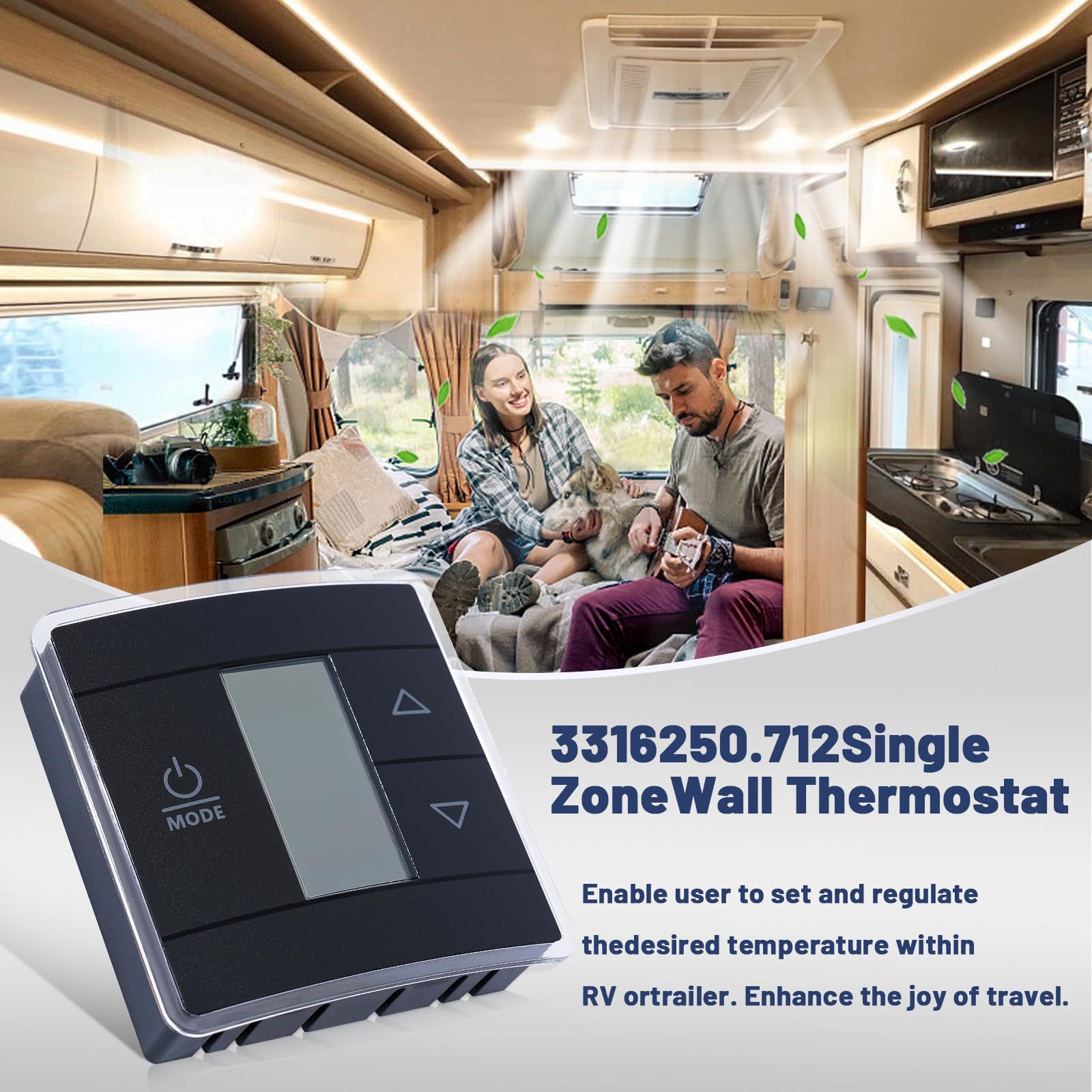 Fenglesha RV thermostat compatible with Dometic units for flexible climate control.