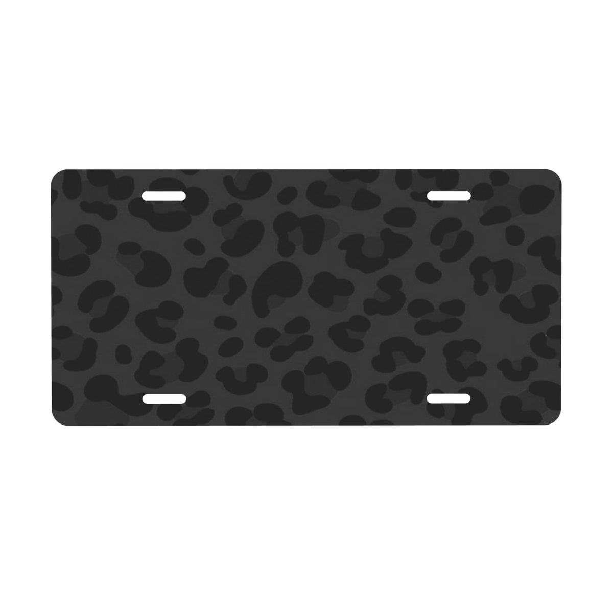 FengQuGou black cheetah leopard license plate front on a car for bold style.