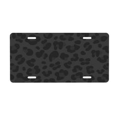 FengQuGou black cheetah leopard license plate front on a car for bold style.