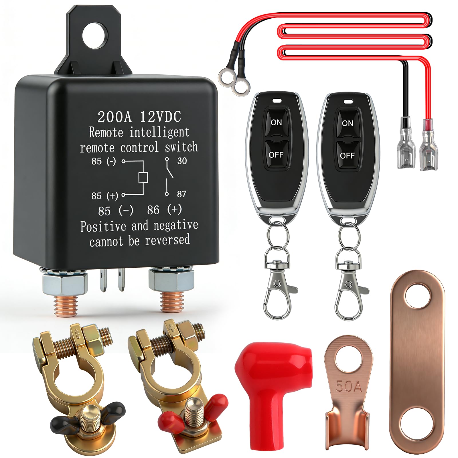 FENGWANGLI remote battery disconnect switch 12V shown installed for easy protection.