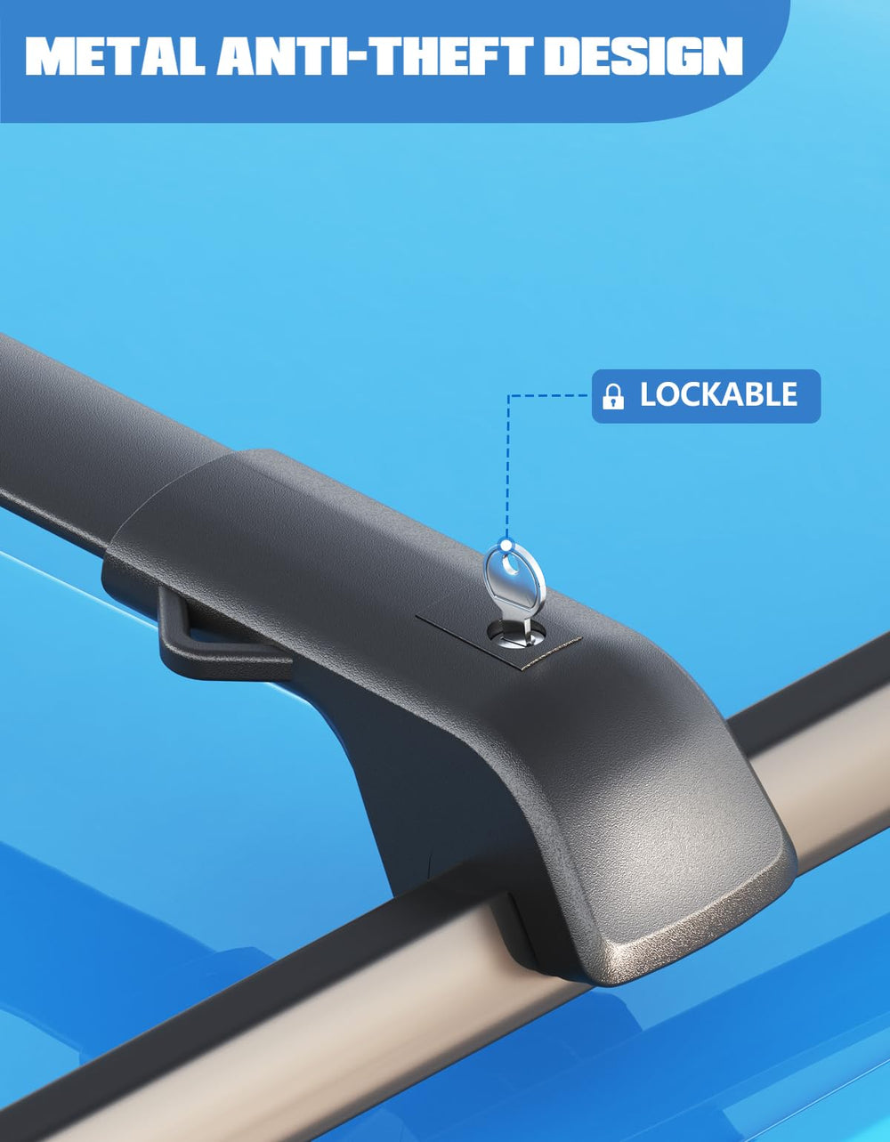 FengYu installation diagram showing no-drill mounting on roof rails.