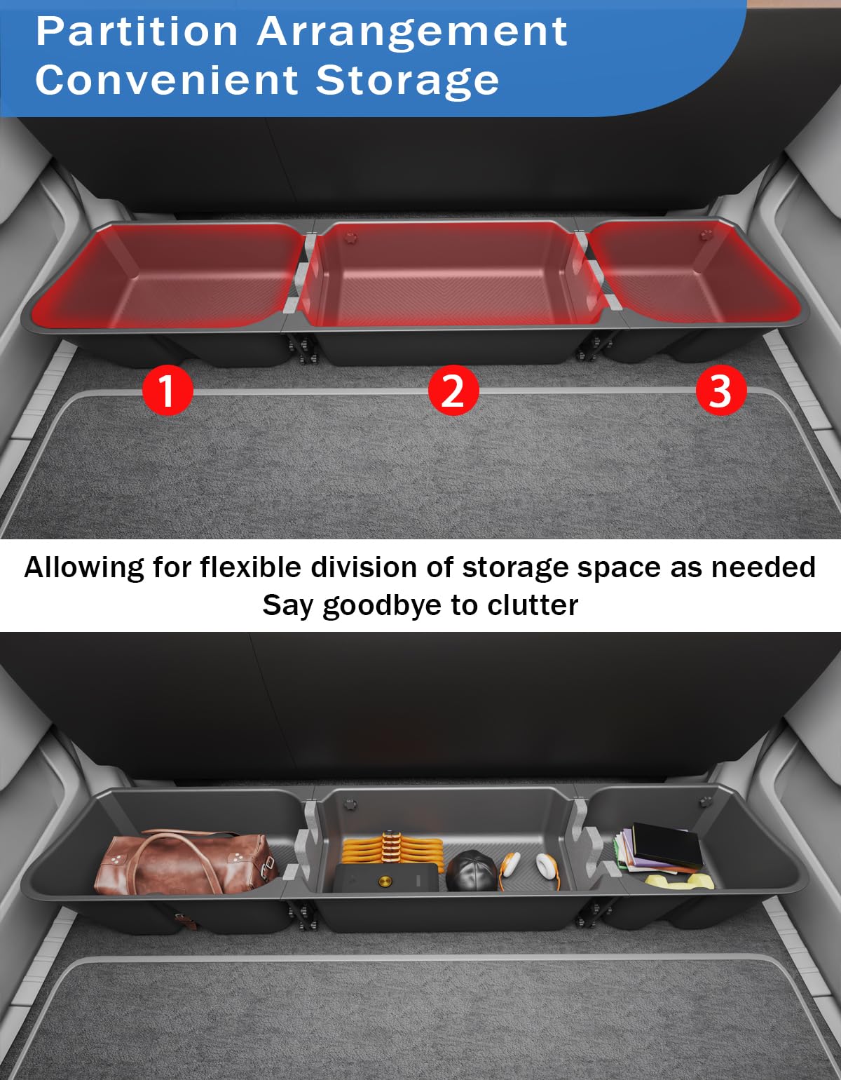 FengYu detachable-toolbox style under-seat storage maximizes cargo space.