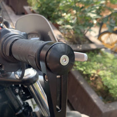 FENRIR bar end mirror adapter on Ninja 400 for secure, streamlined mounting.