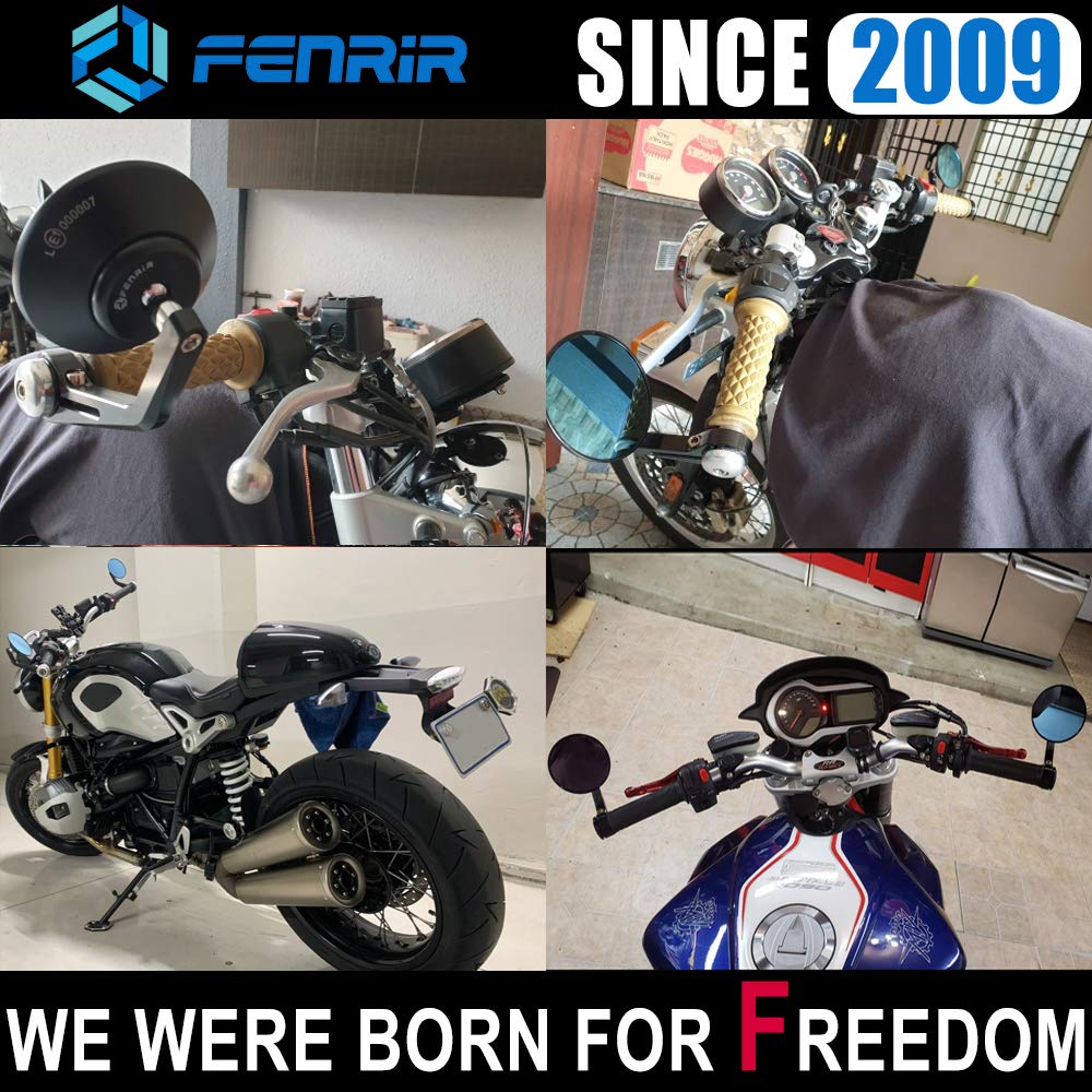 FENRIR wide-view bar end mirror helps safer riding with a broad rear look