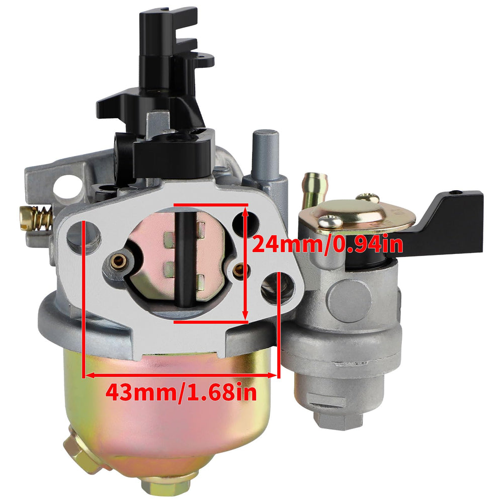 Ferilter carburetor top view showing GX160 GX200 compatibility
