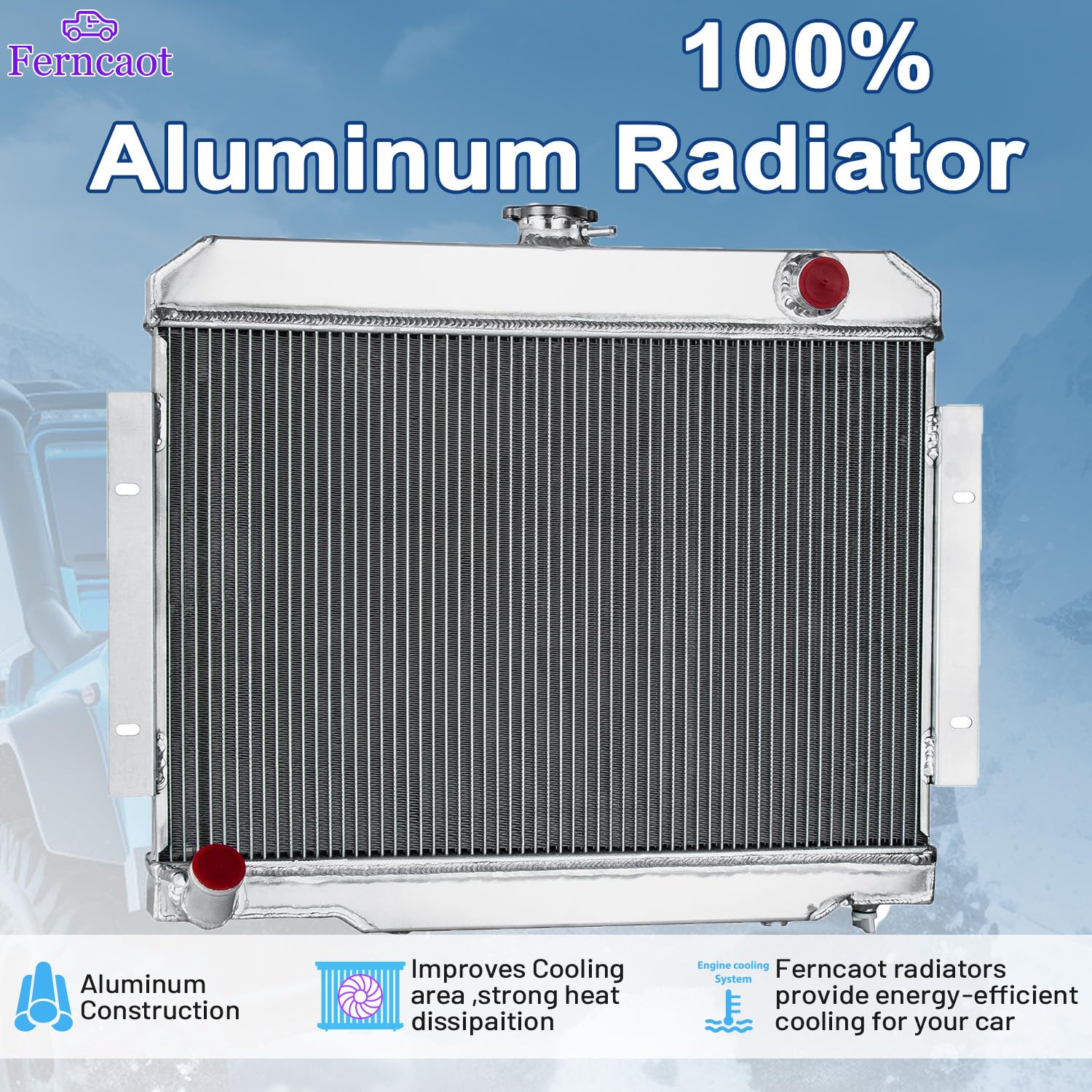 Ferncaot CC583 aluminum core detail highlights dense fins for heat dissipation