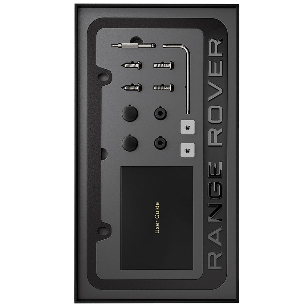 Ferractious black license plate frame with matte finish enhances a refined look.