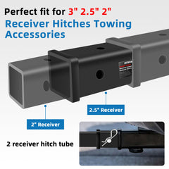 Fetechmate 2.5in to 2in hitch reducer fits smaller trailers.