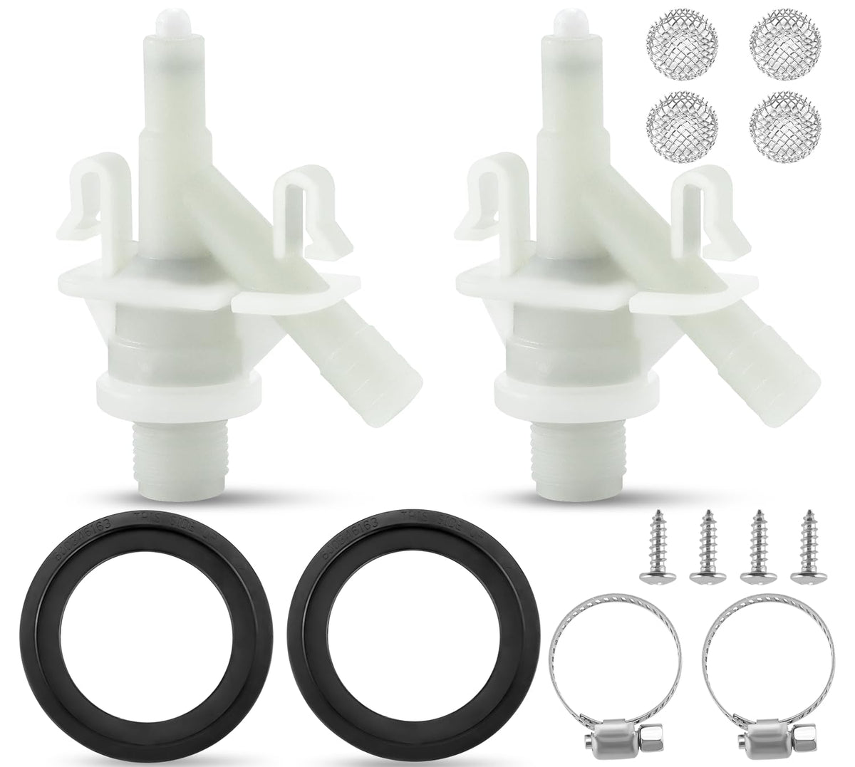 Fetechmate 385311641 RV valve shown for reliable pedal flush operation