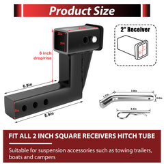 Fetechmate 6in rise adjustment enables higher mounting clearance