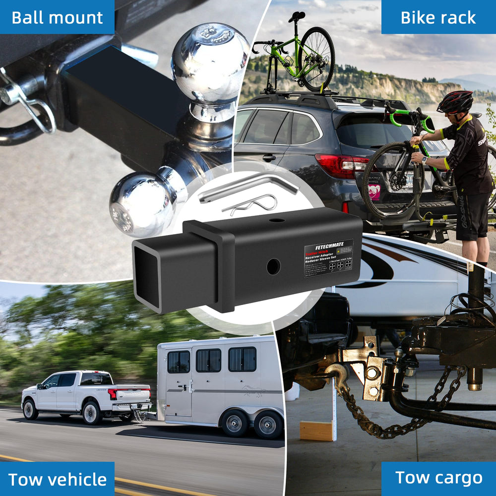 Fetechmate carbon steel hitch component highlights rugged durability.