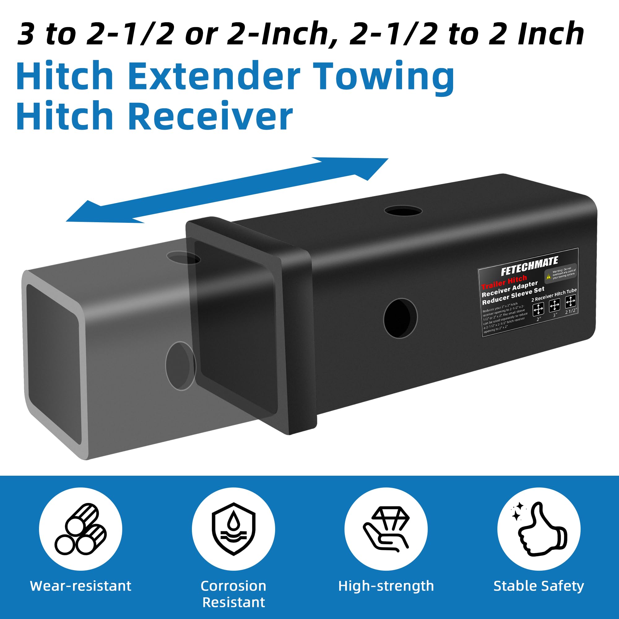 Fetechmate 3in to 2in reducer sleeve for flexible mounting.