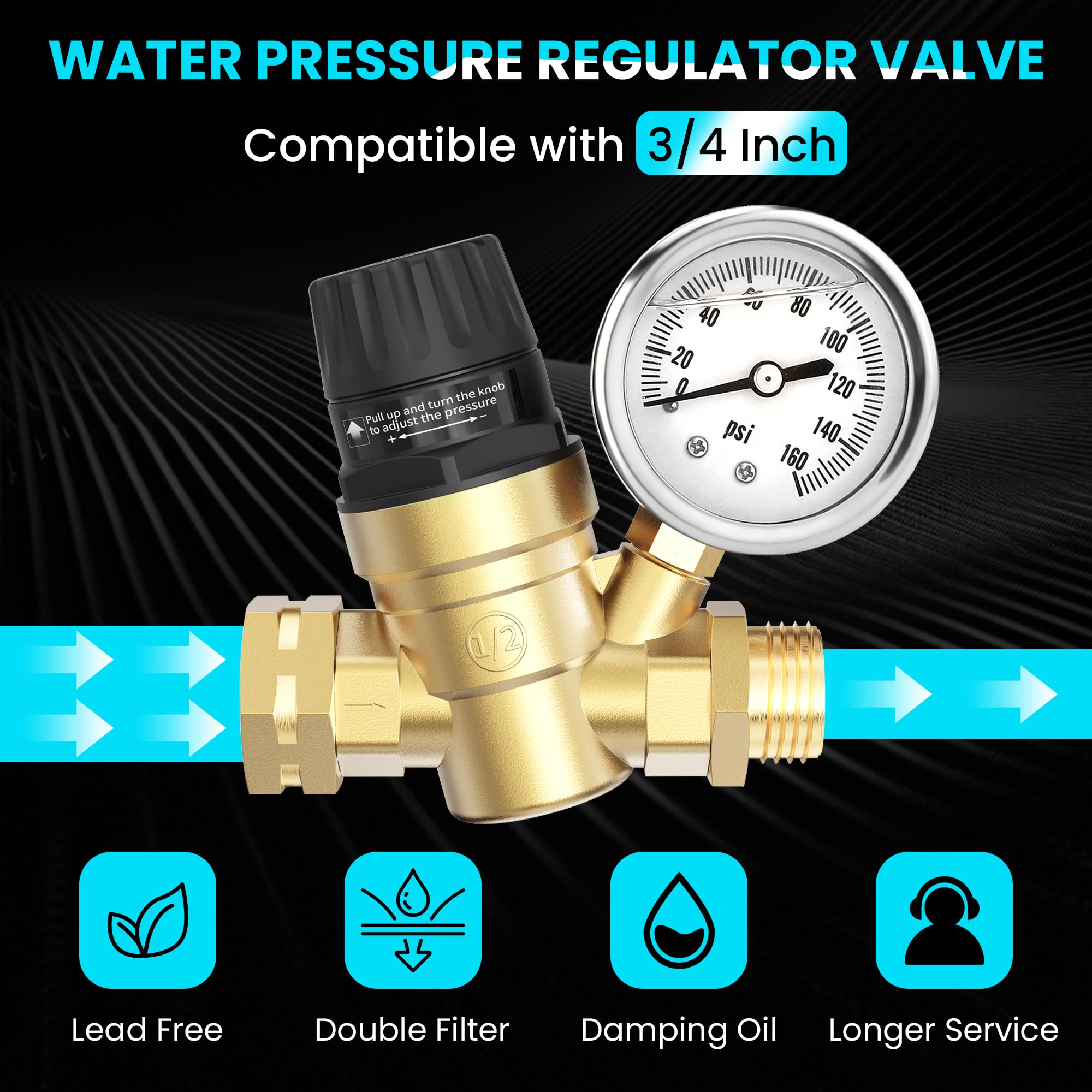 Fetechmate lead-free brass regulator highlights durable, corrosion-resistant construction