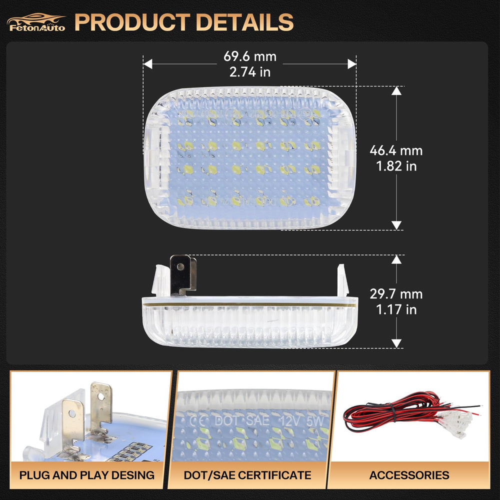 FetonAuto 24-LED chip light delivers consistent white illumination for cargo areas