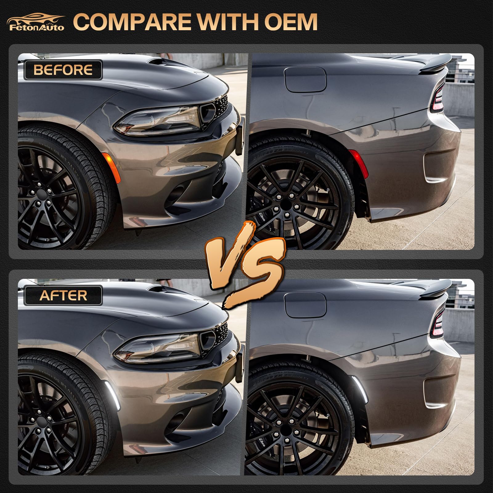 FetonAuto rear bumper light installation for Charger is an easy upgrade.