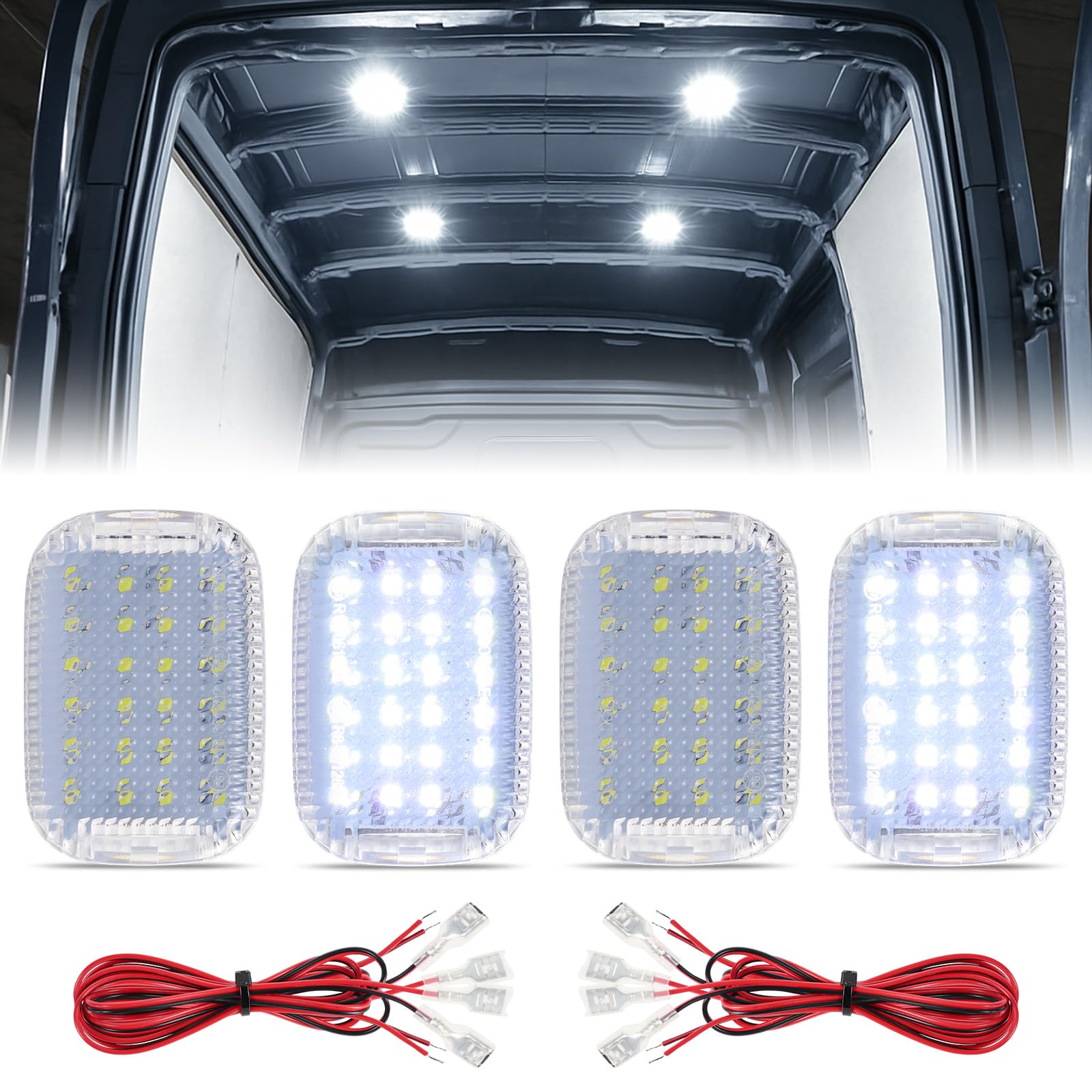 FetonAuto transit cargo lights assembly improves interior visibility in Ford Transit