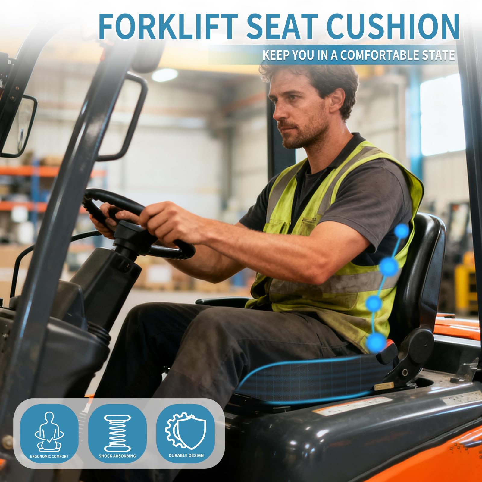 Fevbcnrj memory foam seat cushion contours for even weight distribution and lasting comfort.