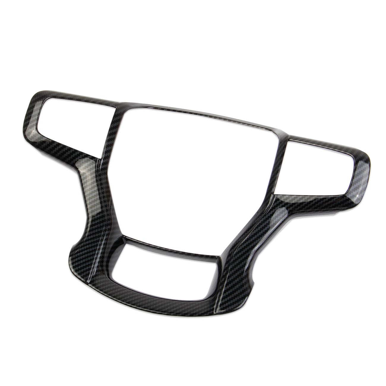 Fewshaw carbon fiber steering wheel trim close-up finish shows durable ABS coating.