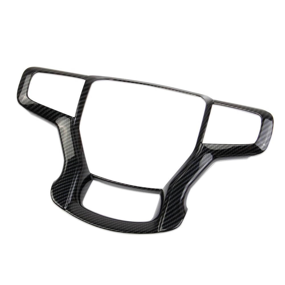 Fewshaw carbon fiber steering wheel trim close-up finish shows durable ABS coating.