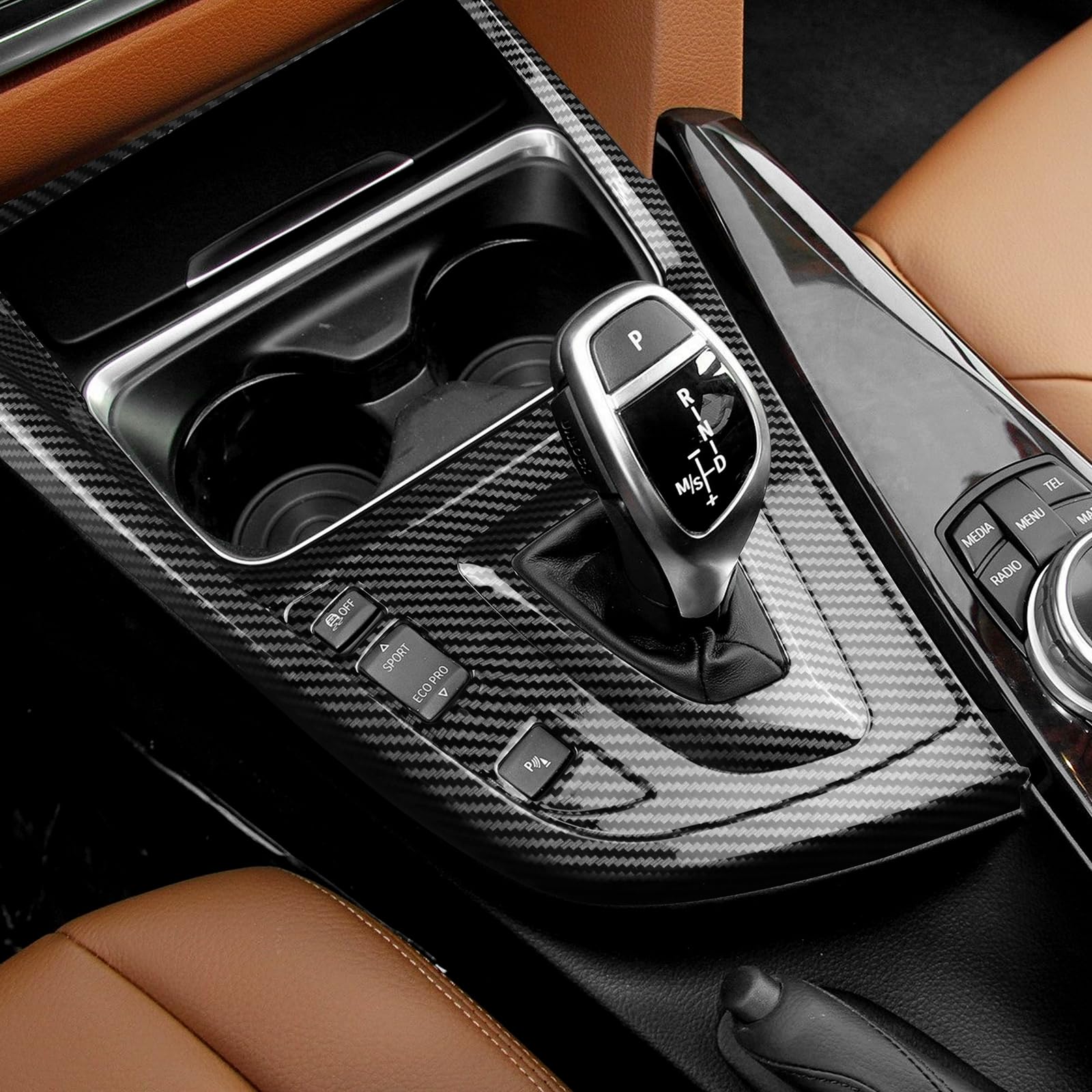 FEXIDA lightweight ABS construction protects the shift area in carbon fiber style