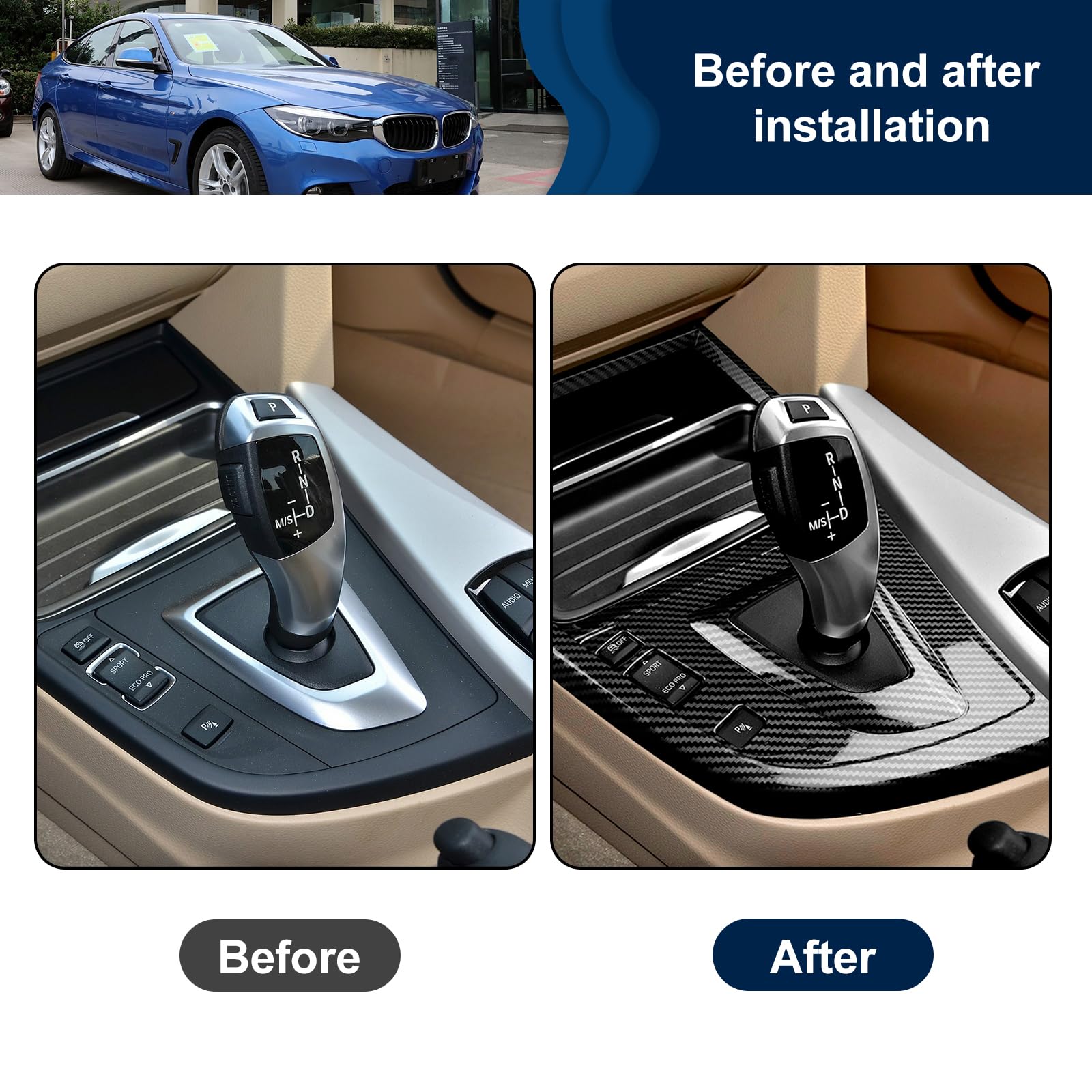 FEXIDA BMW center console trim in carbon fiber look adds refined sportiness