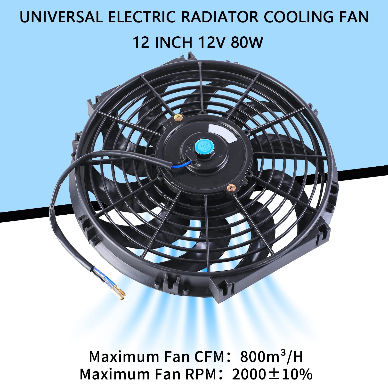 FGJQEFG 12V 80W high-performance fan delivers strong airflow for effective cooling.