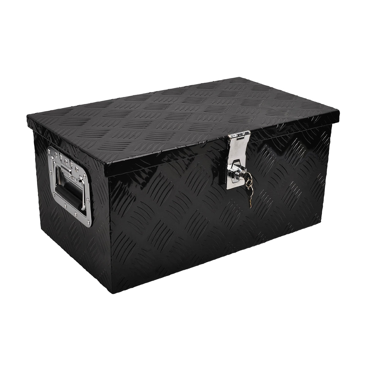 FGJQEFG 20-inch aluminum toolbox mounted on a truck, weather-resistant flatbox.