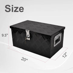 FGJQEFG underbody toolbox with lid open and secure latch.