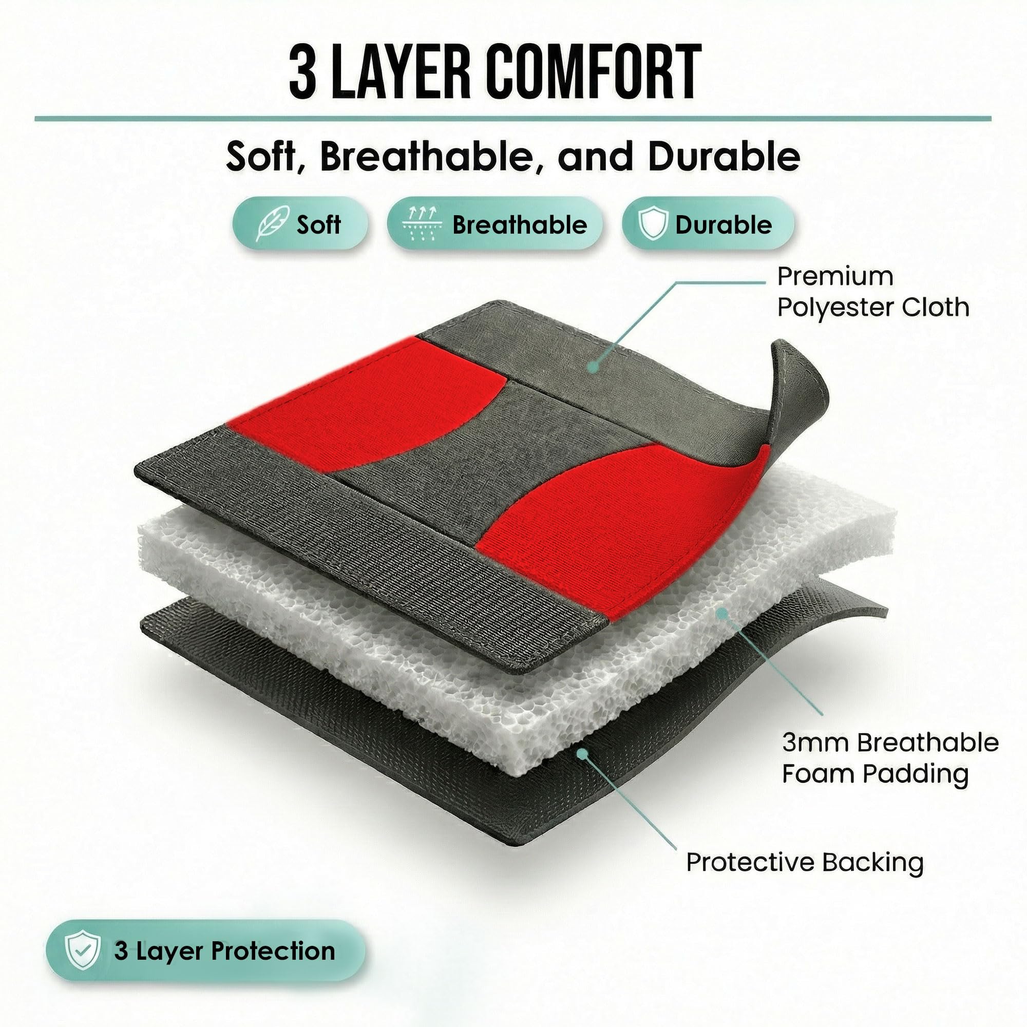 FH Group Bright Flat Cloth headrest covers offer easy customization and protection.