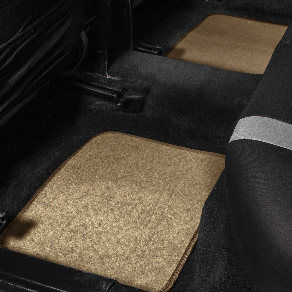 FH Group beige textured mat highlights color and interior feel.