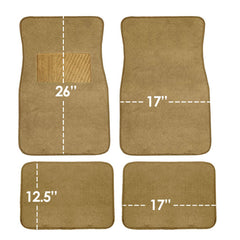 FH Group deluxe front passenger floor mat in beige with plush carpeting.
