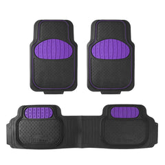 FH Group heavy-duty rubber car floor mats with deep ridges protect against spills.