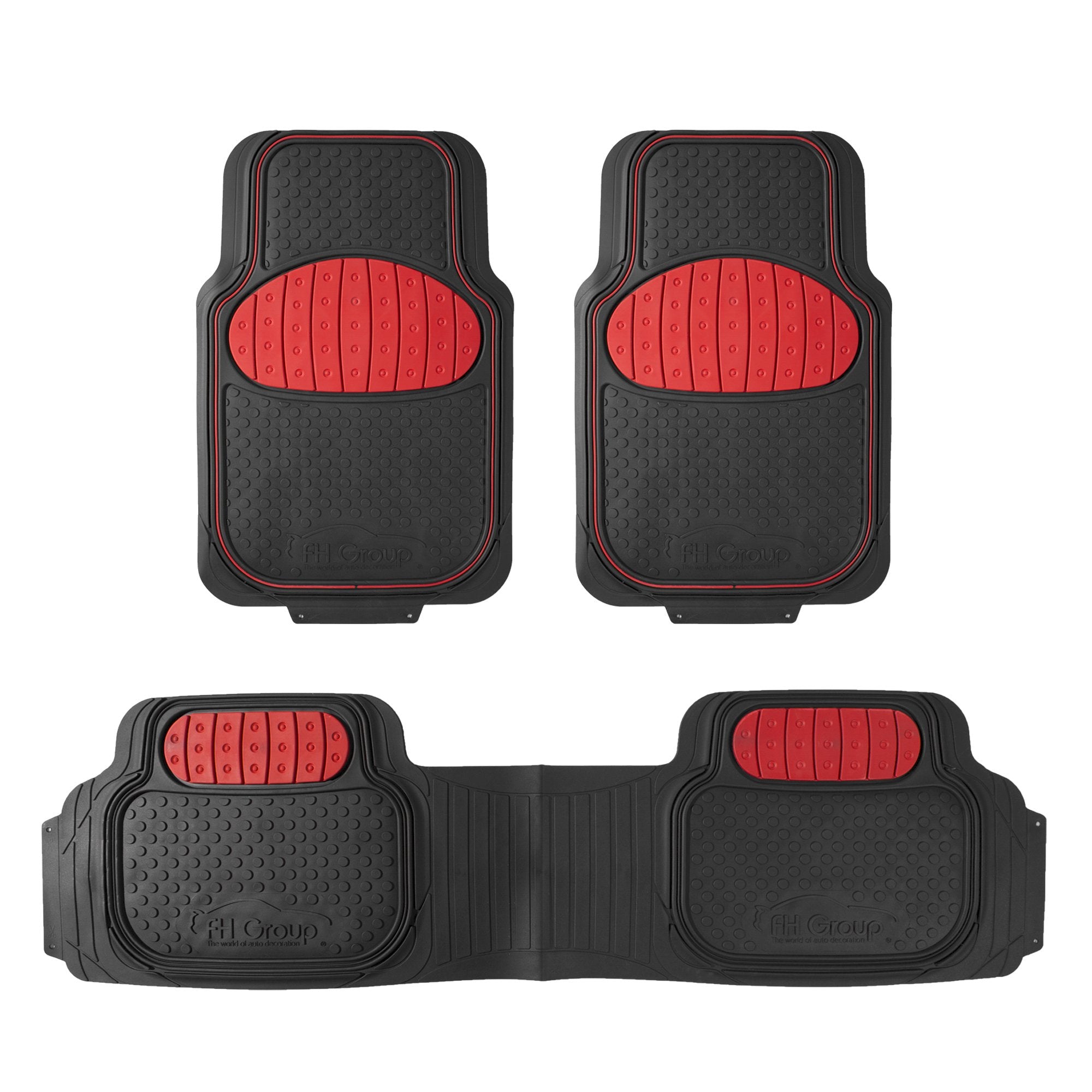 FH Group heavy-duty-rubber floor mats with deep channels protect against spills.