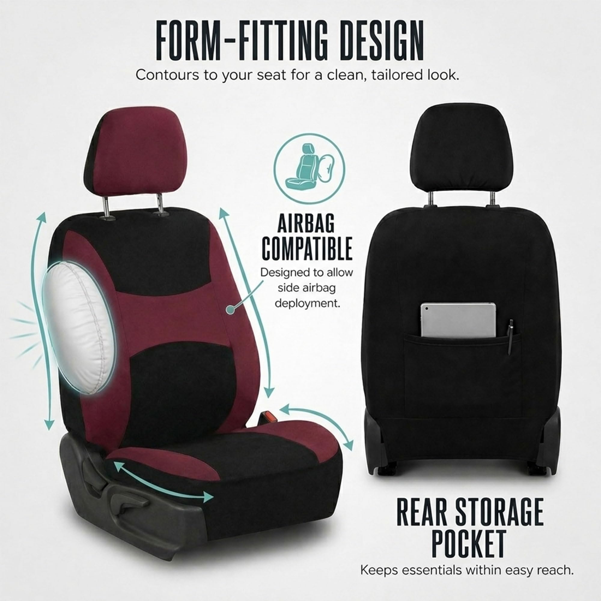 FH Group washable cloth seat covers ready for machine washing