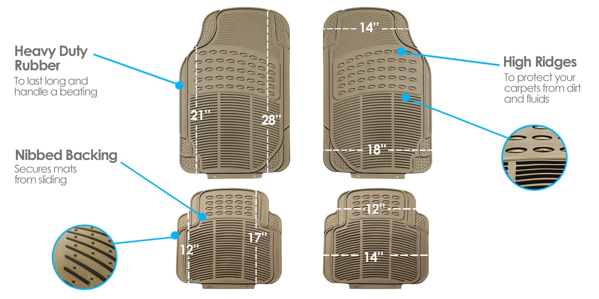 FH Group climaproof floor mats protect against all-weather conditions.