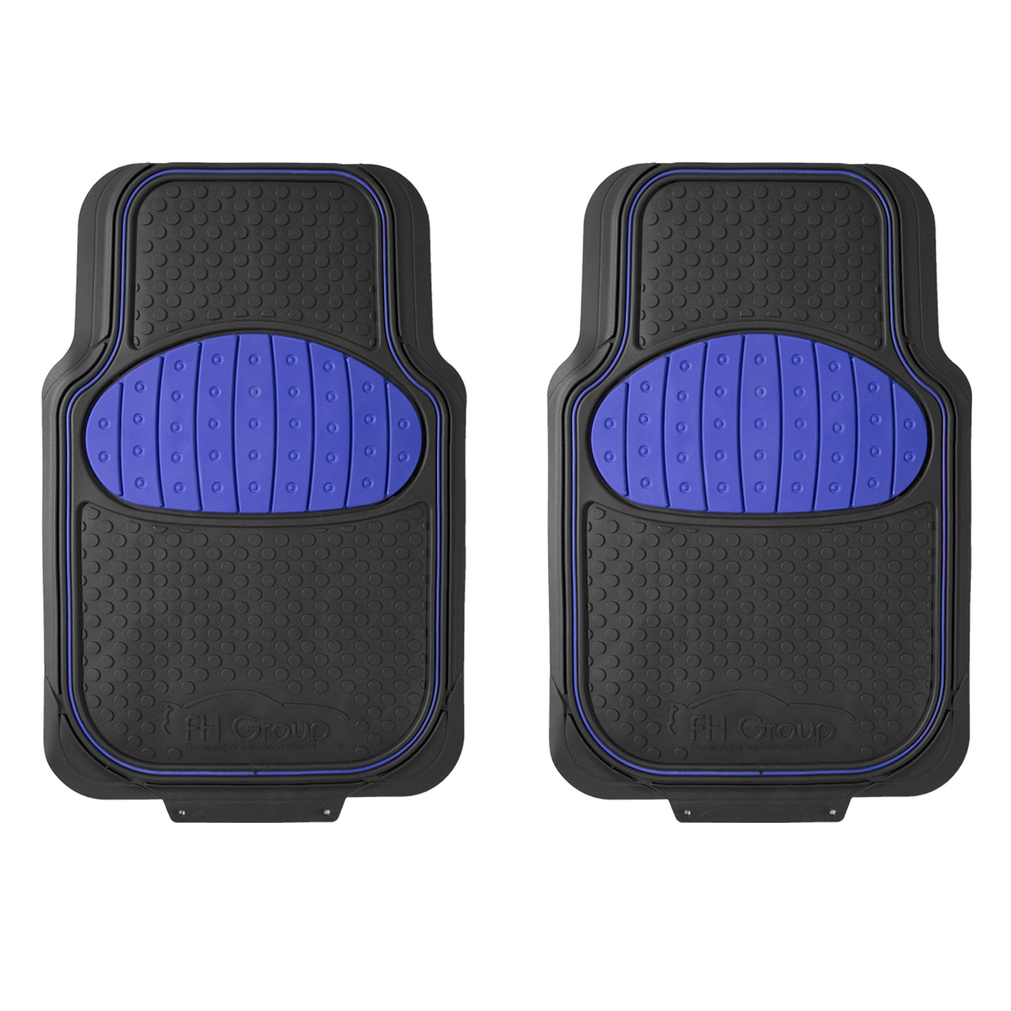 Blue FH Group rubber floor mats add style and protect floors