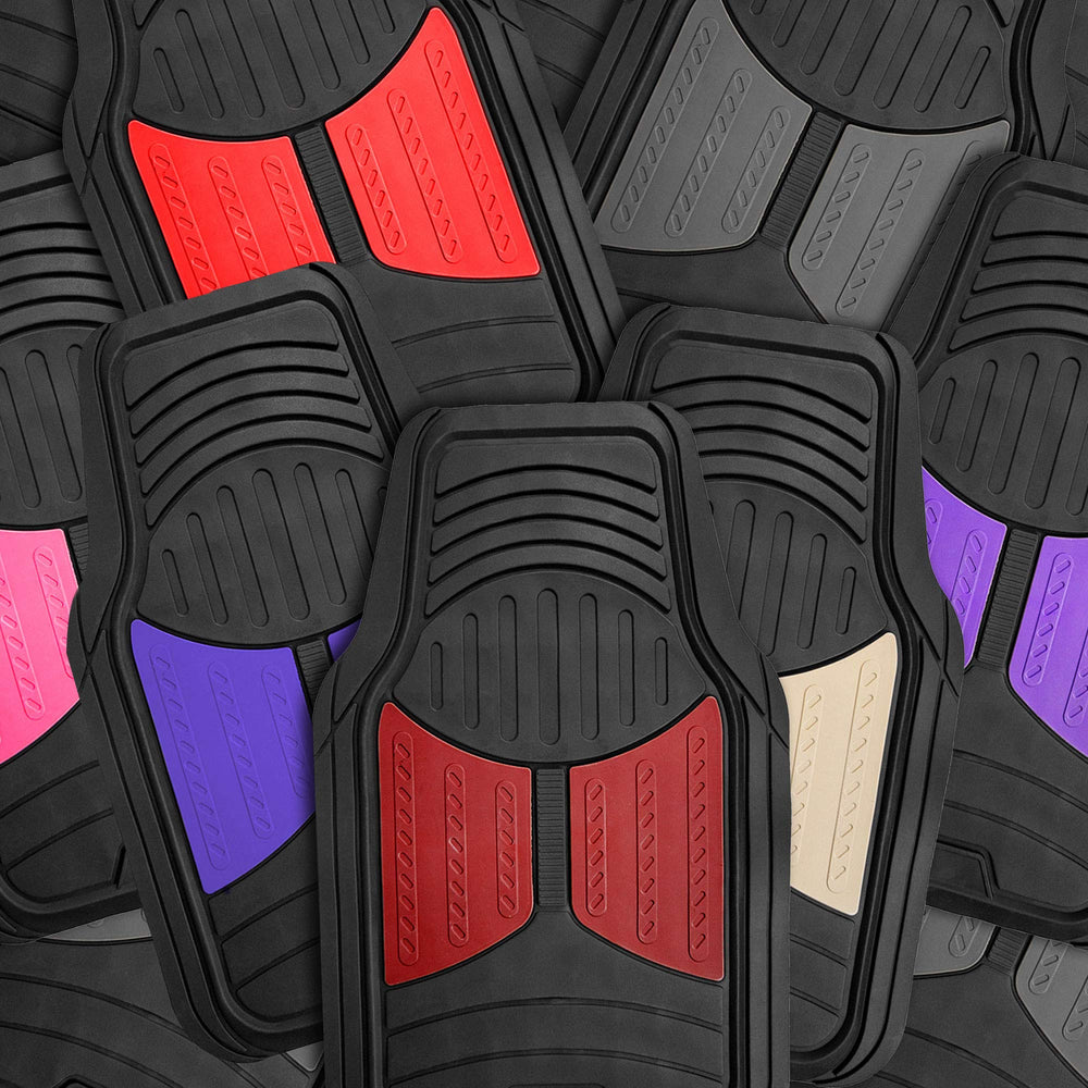 FH Group full set of rubber floor mats protecting front and rear floors