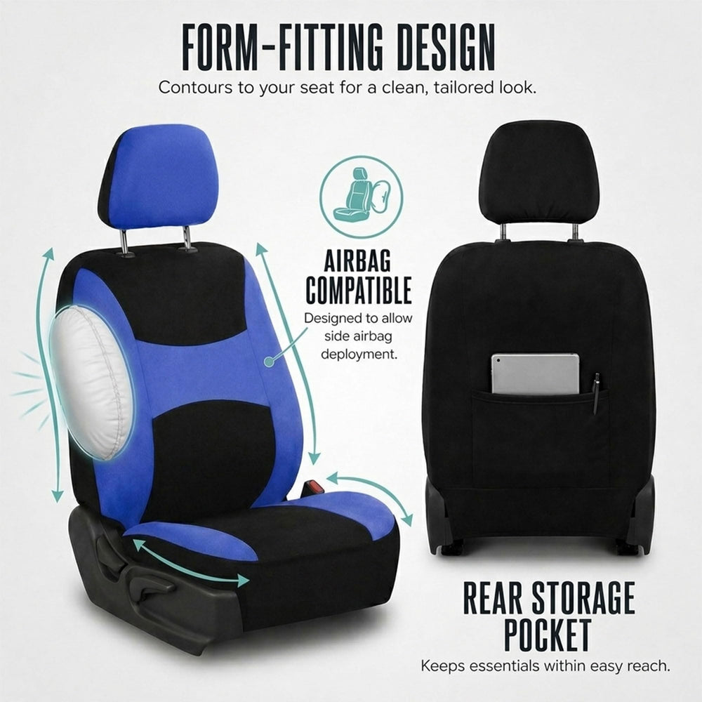 FH Group steering wheel cover adds grip and blue style.