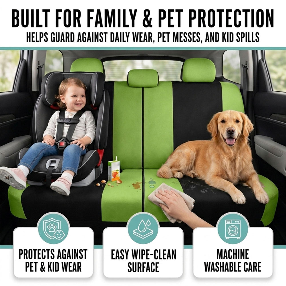FH Group Green Combo backrest zipper and mesh panels enable seating movement