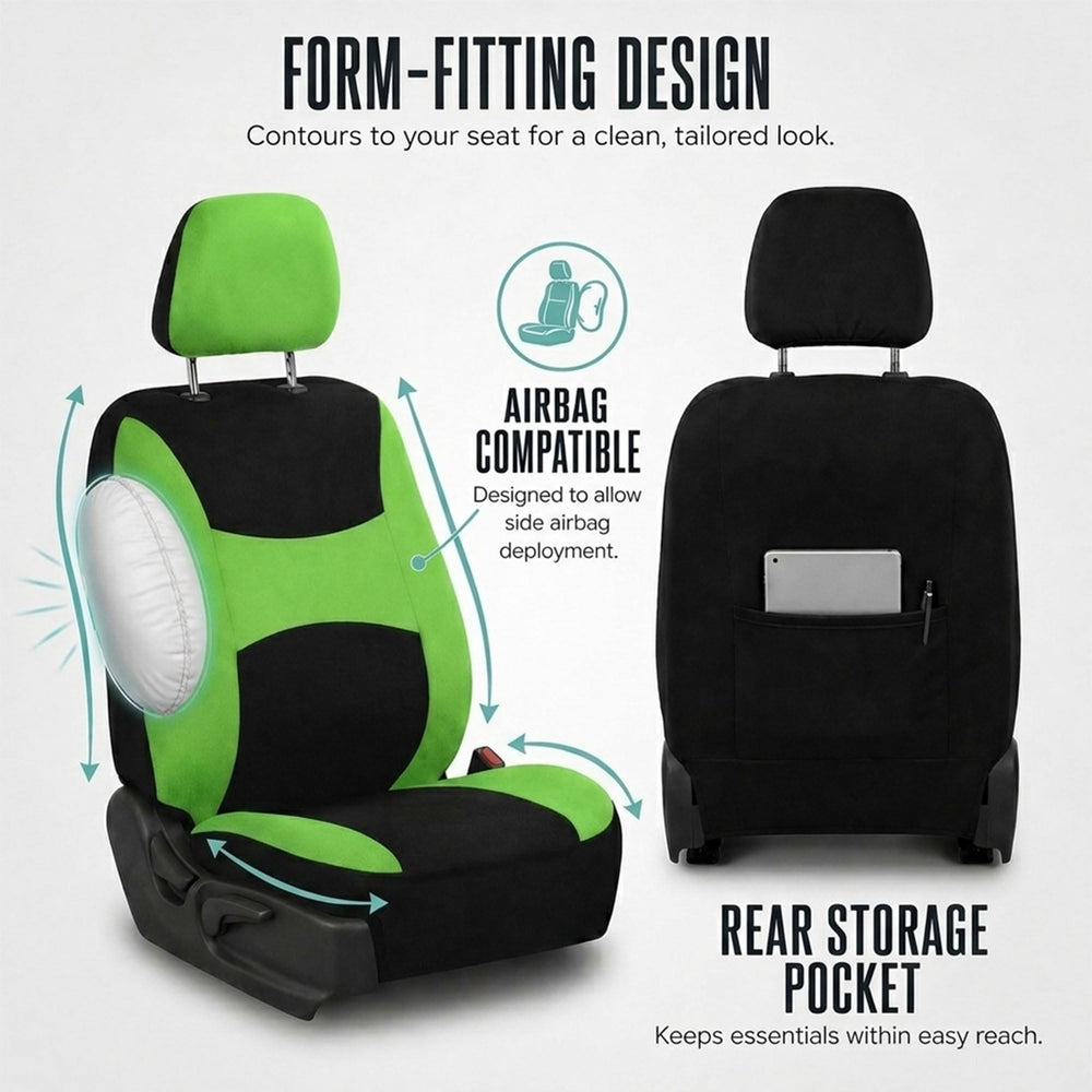 FH Group Green Combo rear seat covers shield rear benches from spills