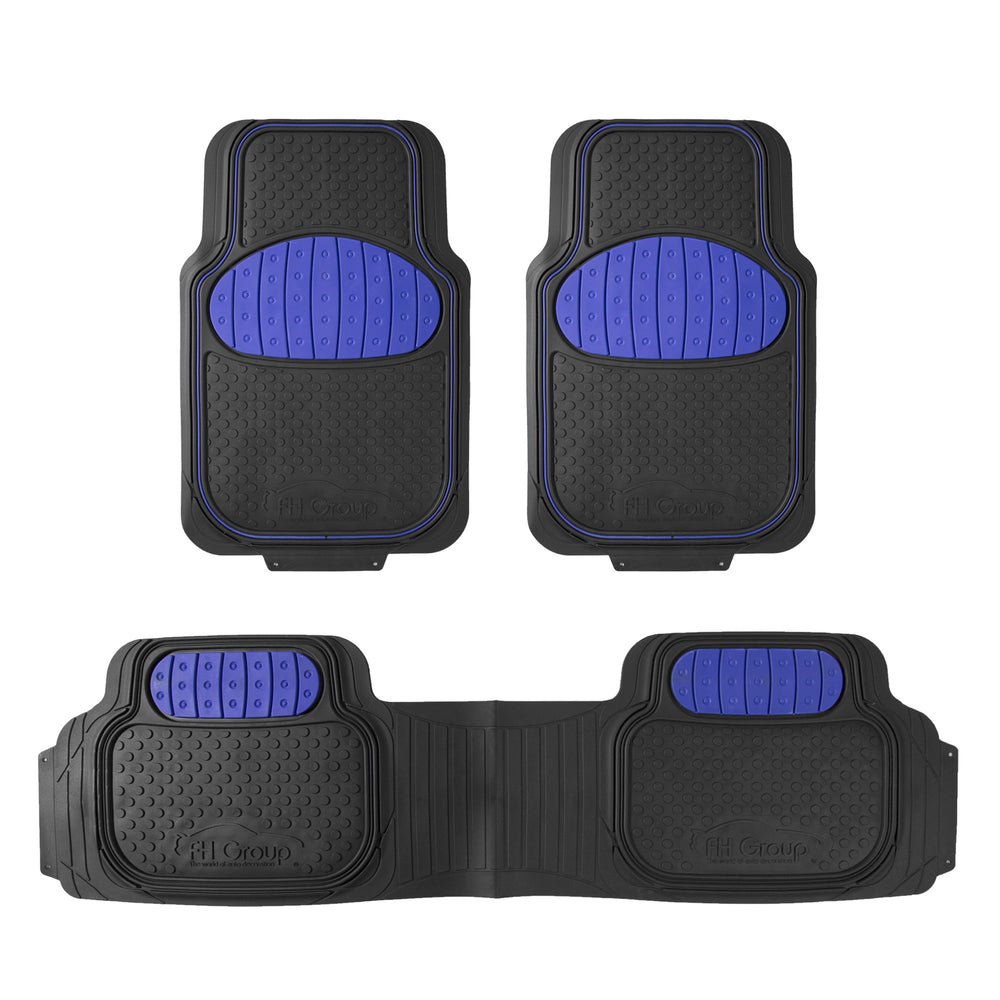 FH Group heavy-duty rubber floor mats in blue with universal fit for protection