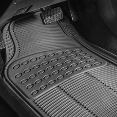 FH Group heavy-duty rubber floor mat close-up shows deep ridges for spill containment.