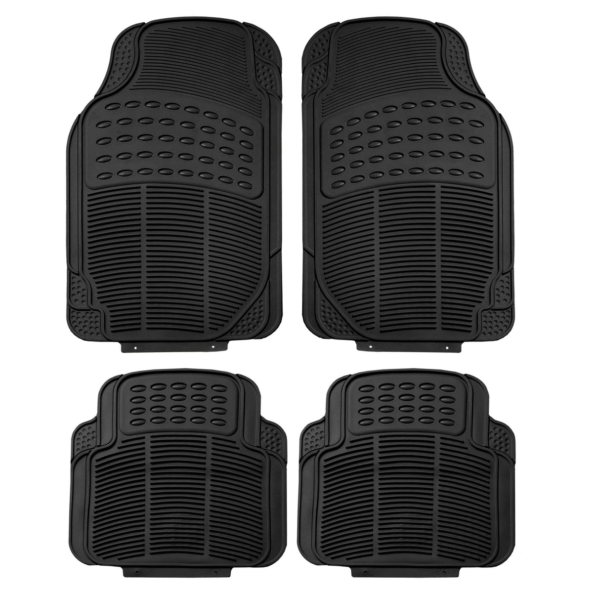 FH Group heavy-duty rubber floor mats provide universal fit and robust protection against dirt and spills.