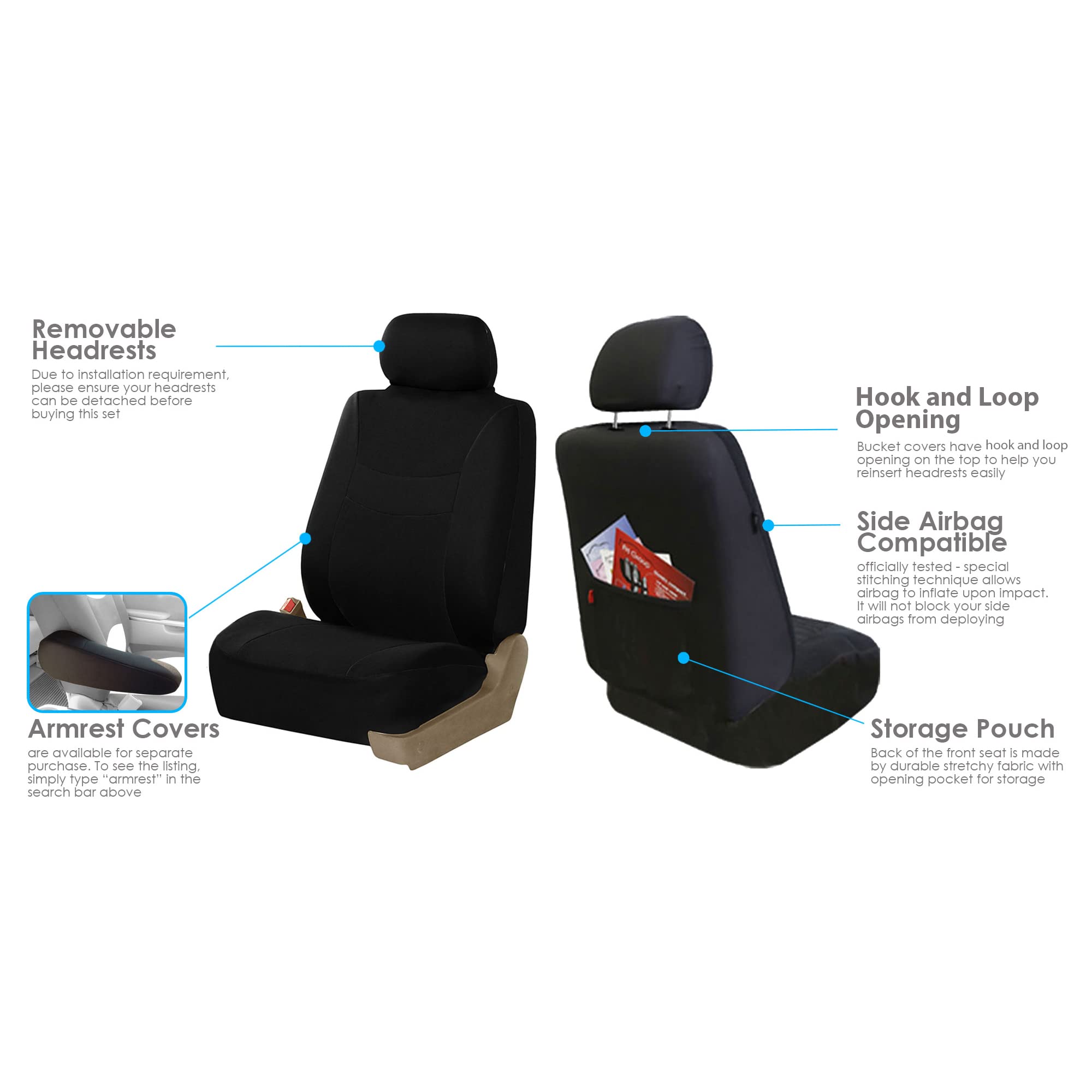 FH Group headrest covers complete the interior styling and protection